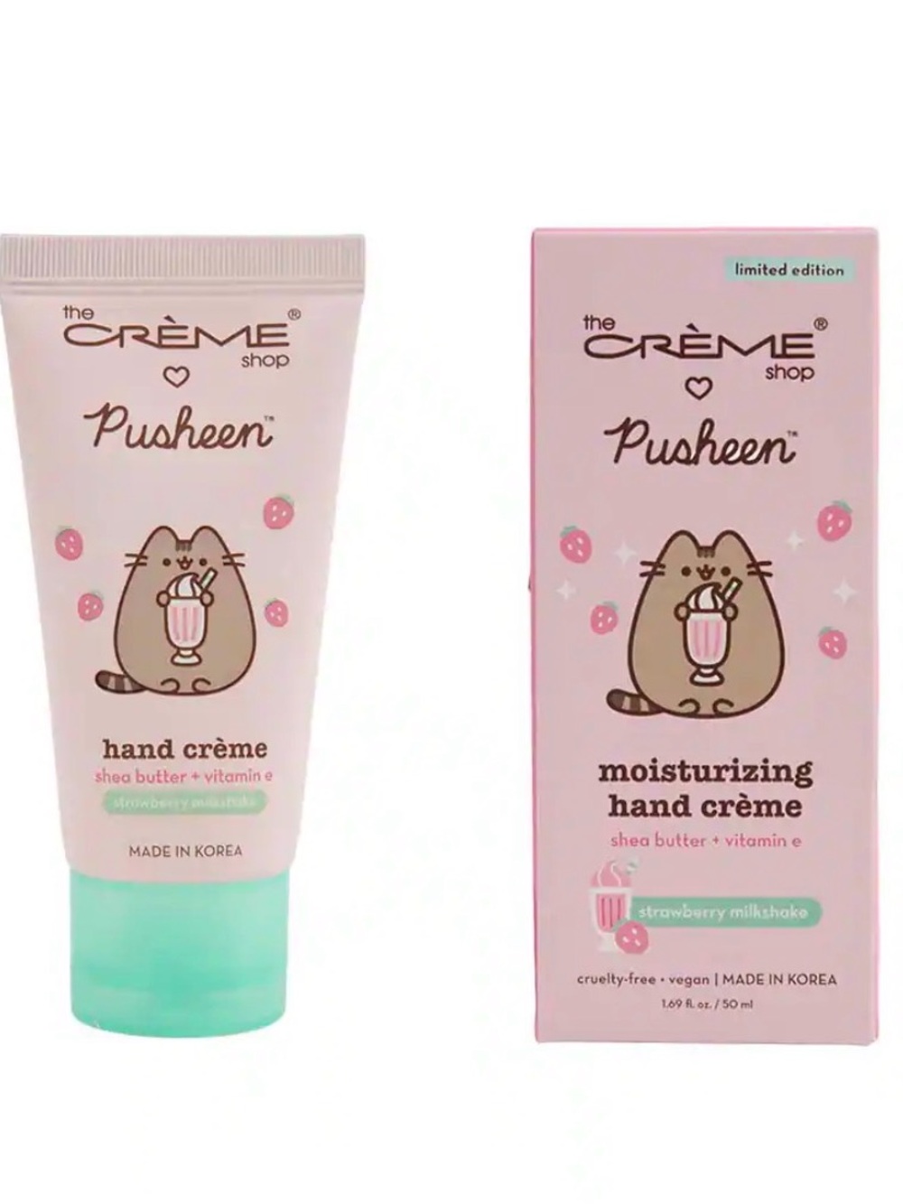 The Crème Shop Pusheen Strawberry Milkshake Moisturizing Hand Crème - Pink